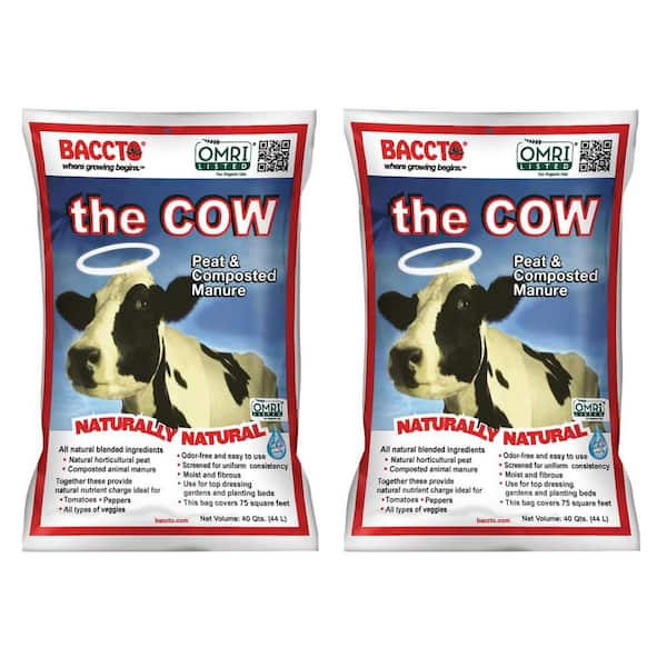 BACCTO 1640 Wholly Cow Horticultural Compost and Manure, 40 Qt. (2-Pack)