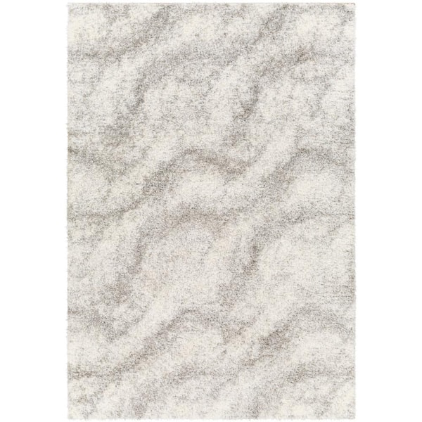 Livabliss Cloudy shag Light gray/White 8 ft. x 10 ft. Indoor Area Rug