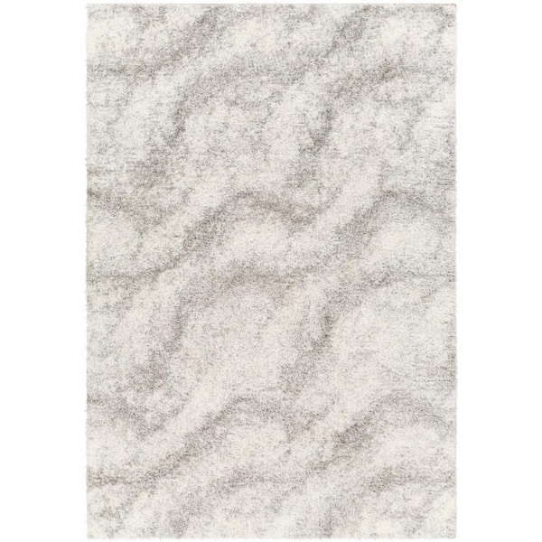 Cloudy shag Light gray/White 8 ft. x 10 ft. Indoor Area Rug