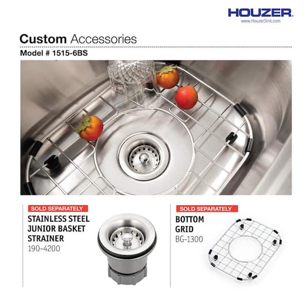 HOUZER Houzer Hospitality 15 in. Stainless Steel Topmount