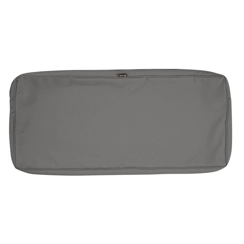 Montlake Light Charcoal Polyester Outdoor Bench Cushion, 41" x 18" x 3"