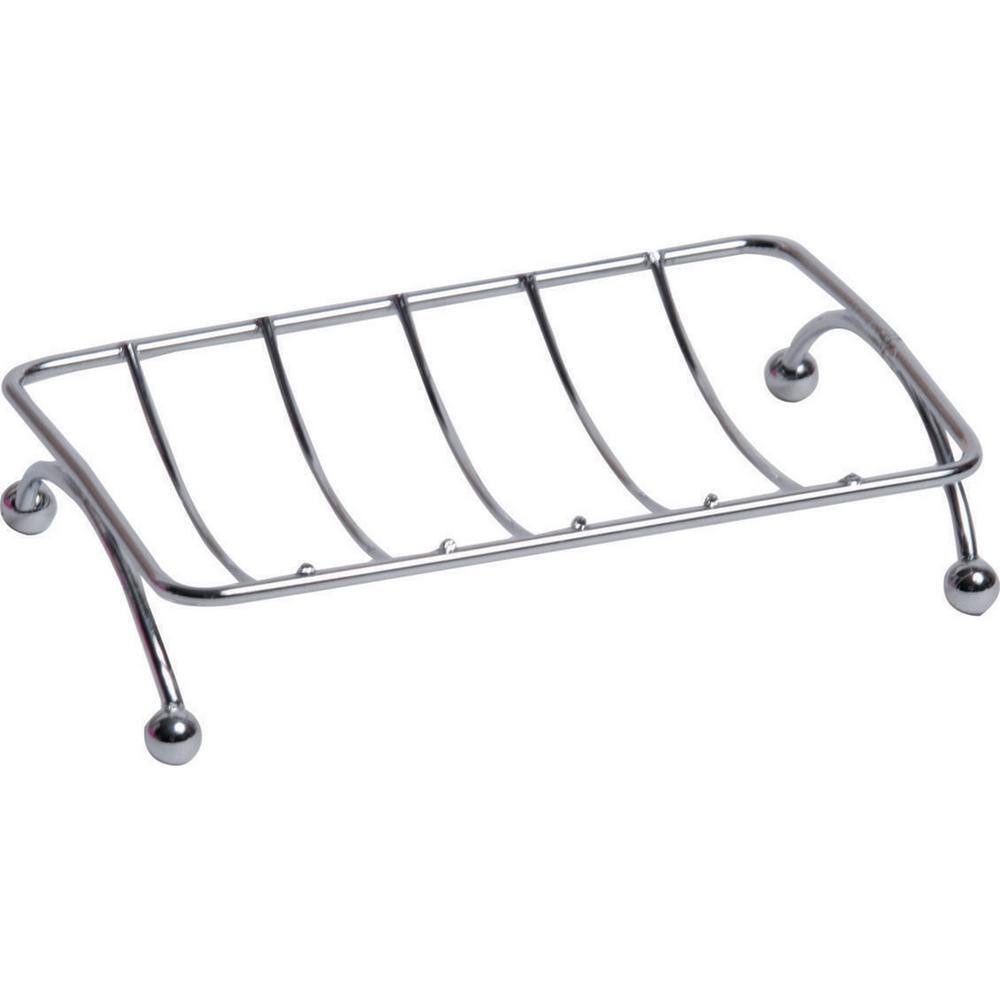 Compact Chrome Stainless Steel Self-Draining Soap Dish