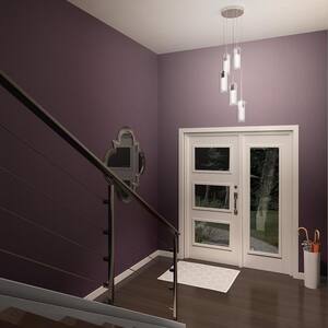 Hologram 25-Watt Integrated LED 5-Light Chrome Modern Hanging Pendant Light for Living Room