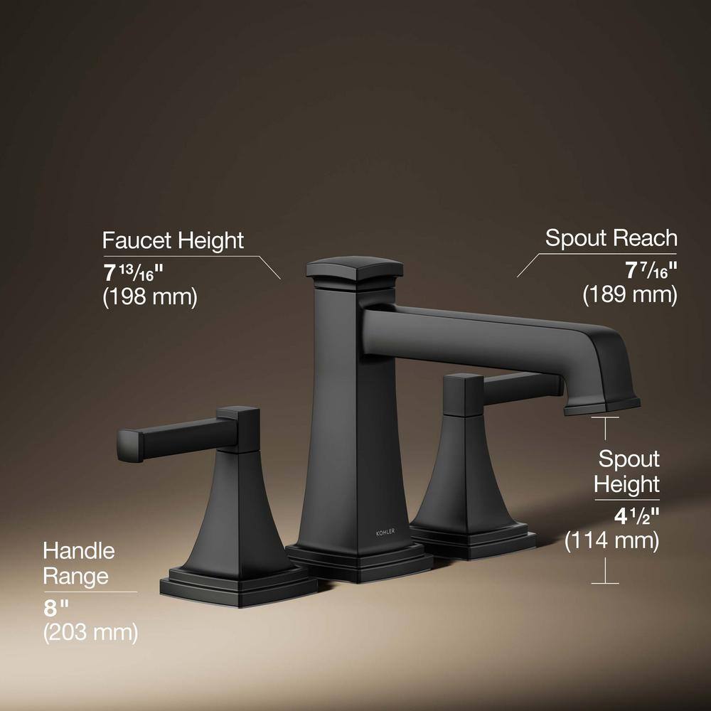 Matte Black Deck Mount Bath Faucet Trim Kit with Diverter Spout