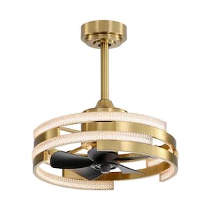 Grover 18 in. Indoor Integrated LED Gold Ceiling Fan with Remote and Light Included