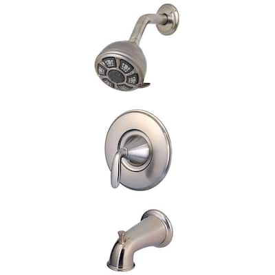 Pasadena Single-Handle 4-Spray Tub and Shower Faucet in Brushed Nickel (Valve Included)