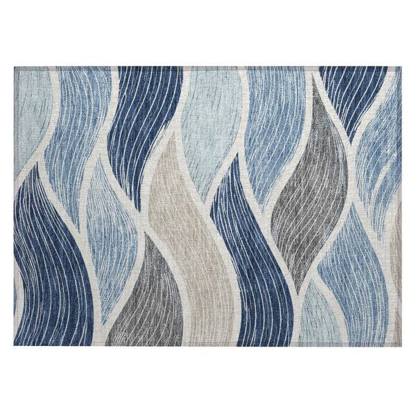 Chantille Machine Washable Indoor/Outdoor Abstract ACN3094 Blue 3 ft. x 4 ft. Area Rug