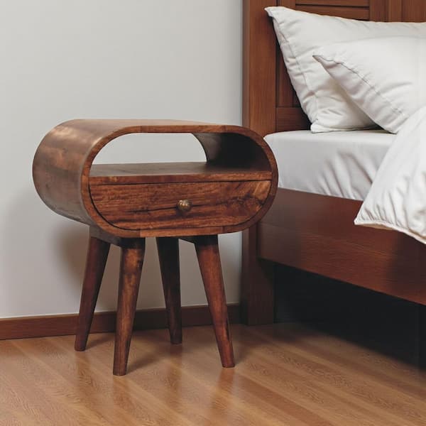 Brown 1 Drawer 17.70 in. Nightstand