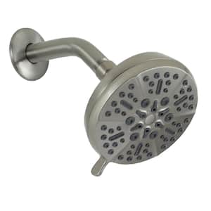 5-Spray Patterns with 1.75 GPM 5 in. H Single Wall Mount Fixed Shower Head in Brushed Nickel