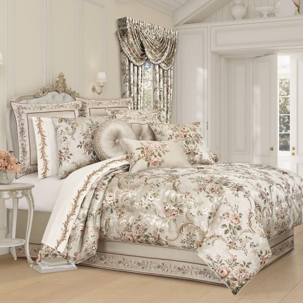 Unbranded Pecora Coral Polyester Queen 4-Pieces Comforter Set