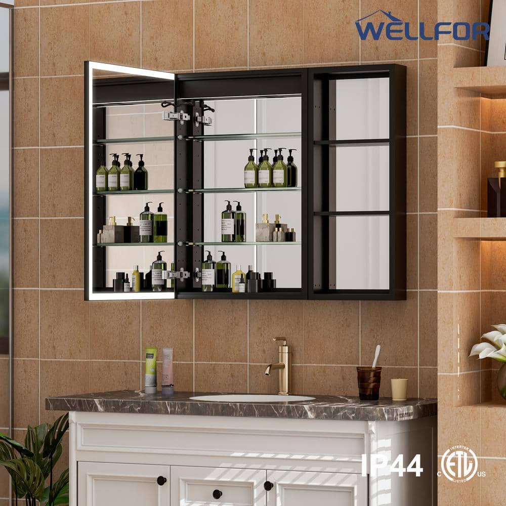 WELLFOR 32 in. W x 30 in. H Rectangular Aluminum Recessed/Surface 