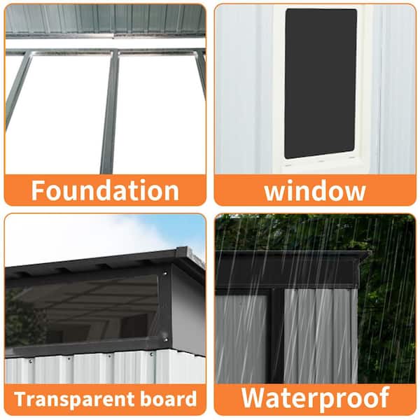 6 ft. W x 5 ft. D Metal Storage Shed with window and Metal foundation for Garden and Backyard (25 sq. ft. )