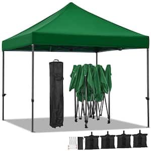 10 ft. x 10 ft. Heavy Duty Commercial Instant Pop-up Canopy Tent, Waterproof, 3-Level Adjustable Height