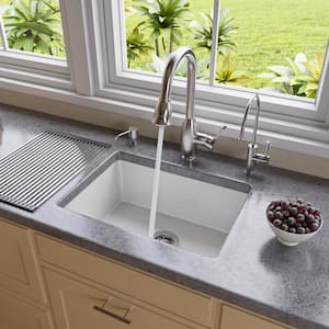 Undermount Fireclay 23.25 in. Single Bowl Kitchen Sink in White