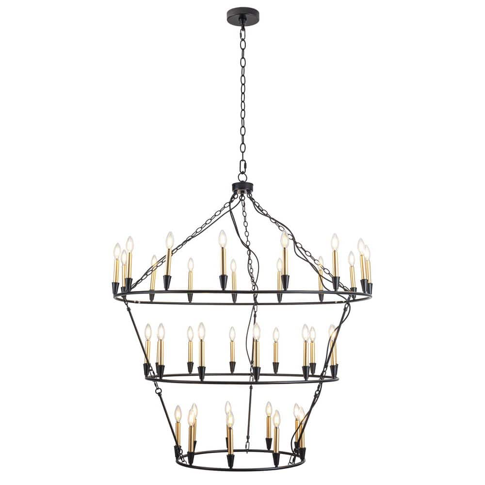 Beauen 36 light Black Wagon Wheel Chandelier for Living Room Farmhouse with no bulbs included price history on PriceWatchPro