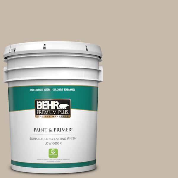 BEHR PREMIUM PLUS 5 gal. #730C-3 Castle Path Semi-Gloss Enamel Low Odor Interior Paint & Primer
