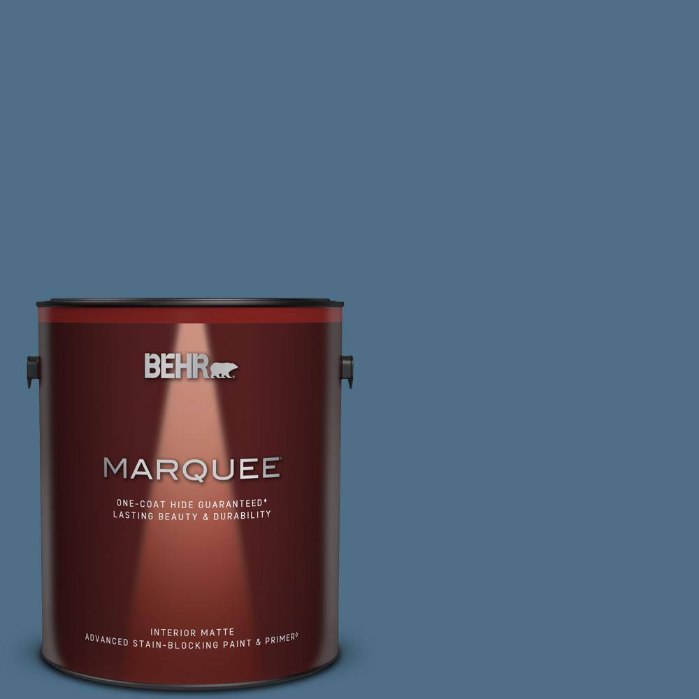 BEHR MARQUEE 1 gal. 570D6 Neptune Blue Matte Interior Paint & Primer
