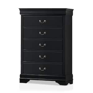 Burkhart Black 5-Drawer 31.5 in. Wide Chest of Drawers