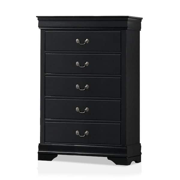 Furniture of America Burkhart Black 5-Drawer 31.5 in. Wide Chest of Drawers