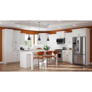 Vesper White Shaker Assembled Plywood Utility Kitchen Cabinet with Soft Close 18 in. x 90 in. x 24 in.