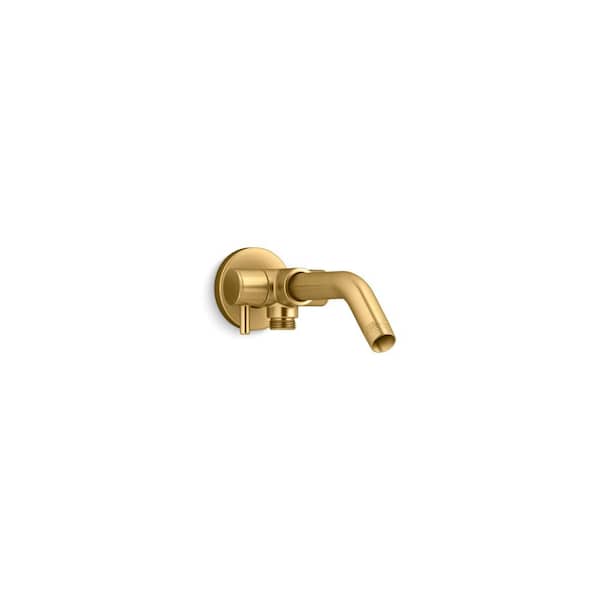 Shower Arm with 2-Way Diverter in Vibrant Brushed Moderne Brass
