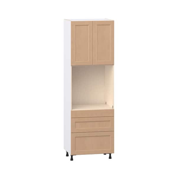 Lakewood 30 in. W x 24.5 in. D x 94.5 in. H Shaker Assembled Single Oven Kitchen Cabinet with Drawers in Sugar Cookie