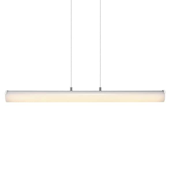 Globe Electric Calypso 20-Watt Integrated LED Chrome Pendant with Frosted Acrylic Shade