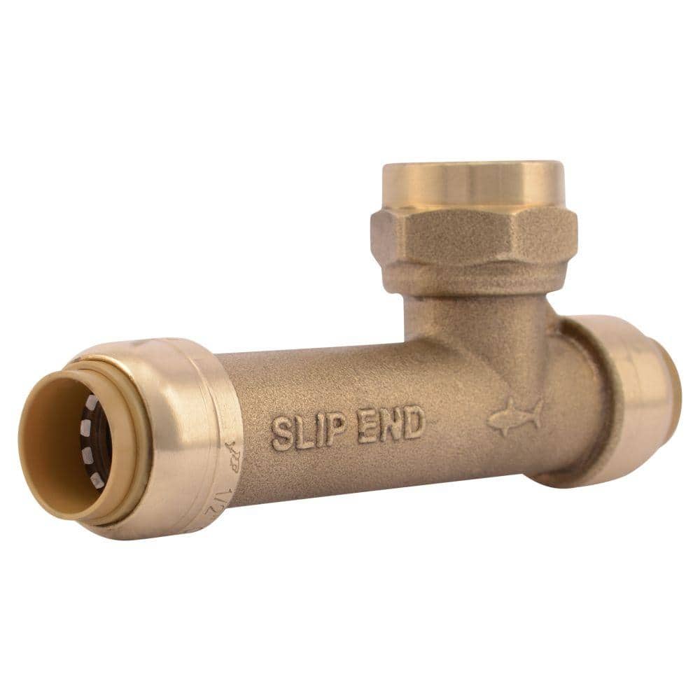 Raccordo A T Sharkbite U358LFA – 1/4 X 1/4 X 1/4, Ottone Senza Piombo, Push-Fit Per PEX/CPCU/Rame
