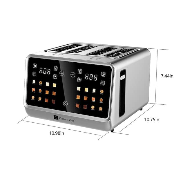Touchscreen 4 Slice Toaster-Stainless Steel