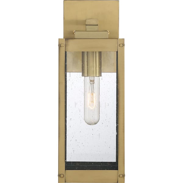 Quoizel Westover 1-Light Antique Brass Outdoor Wall Lantern Sconce 