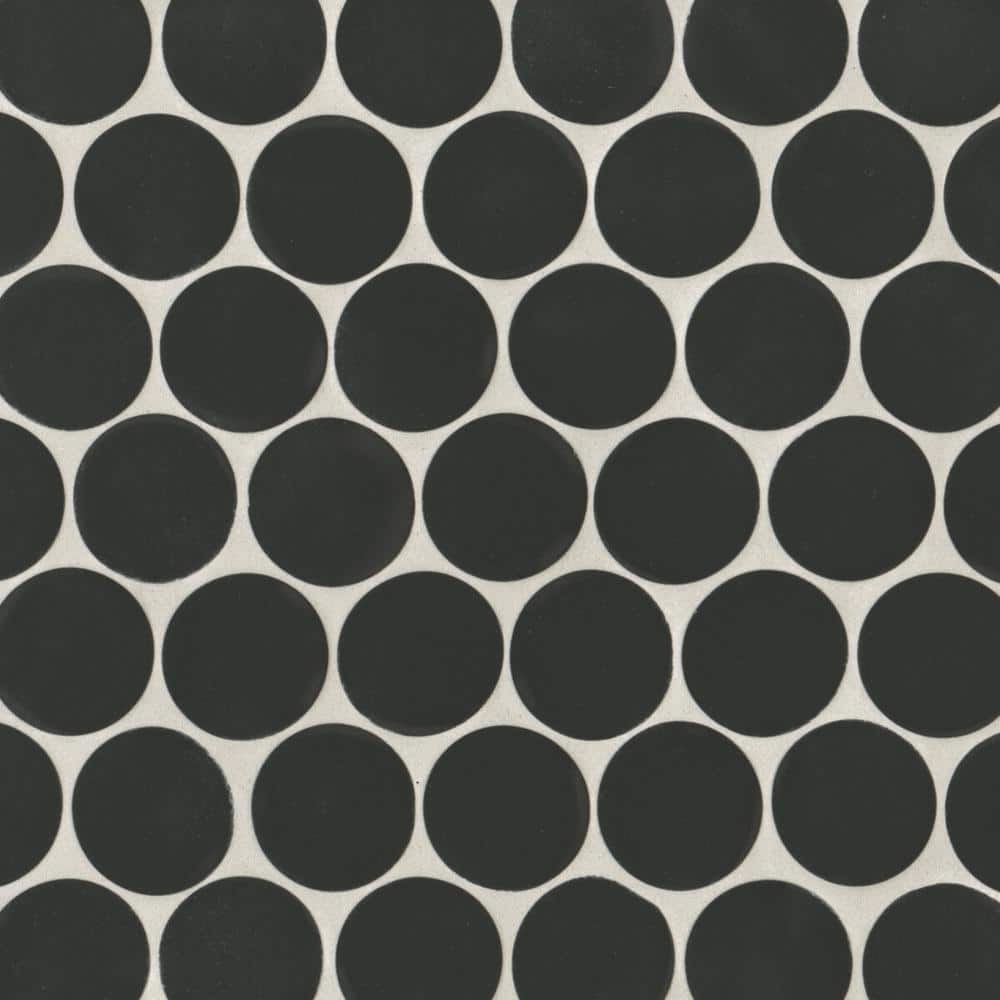 Tile Samples - Makoto Penny Round 2 in. x 2 in. Matte Kuroi Black Porcelain Mosaic Tile Samples (3.42 sq. ft./Case) price history on PriceWatchPro