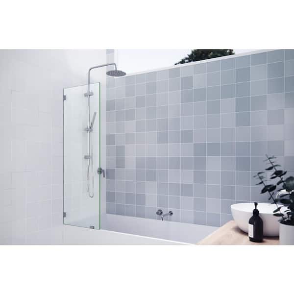 Glass Warehouse 58.25 in. x 20 in. Frameless Shower Bath Fixed Panel