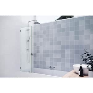 58.25 in. x 21.5 in. Frameless Shower Bath Fixed Panel