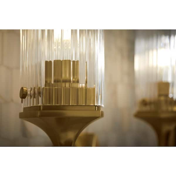 Occasion 2-Light Brushed Moderne Brass Wall Sconce