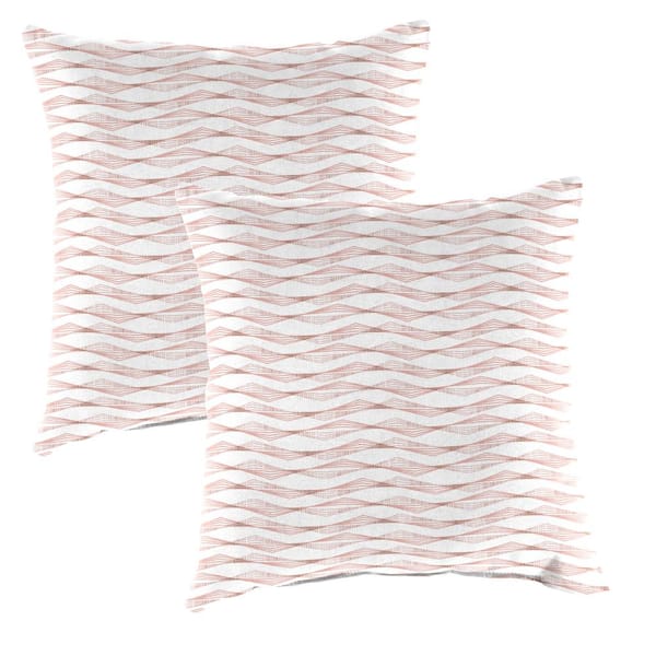 Jordan Manufacturing 16 in. L x 16 in. W x 4 in. T Square Outdoor Throw Pillow in Modern Geo Rose (2-Pack)