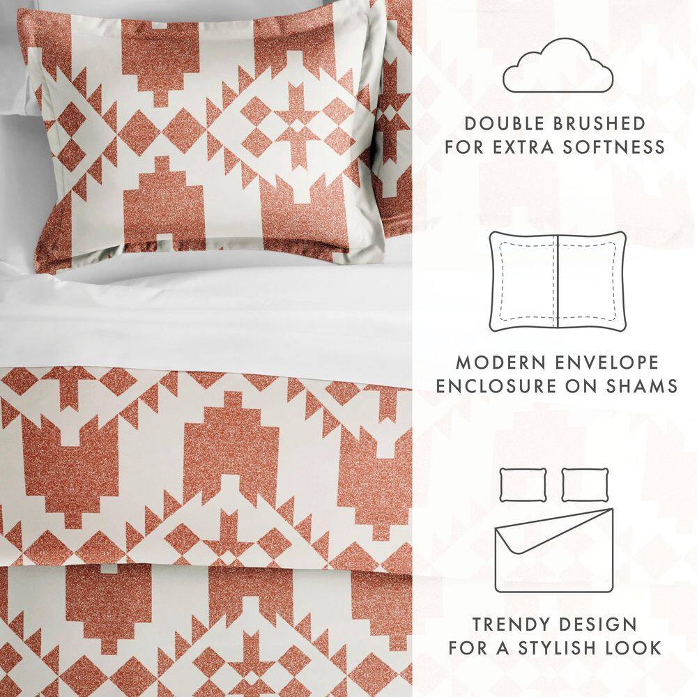 Clay Adobe Diamond Print King/California King Microfiber Duvet Cover Set
