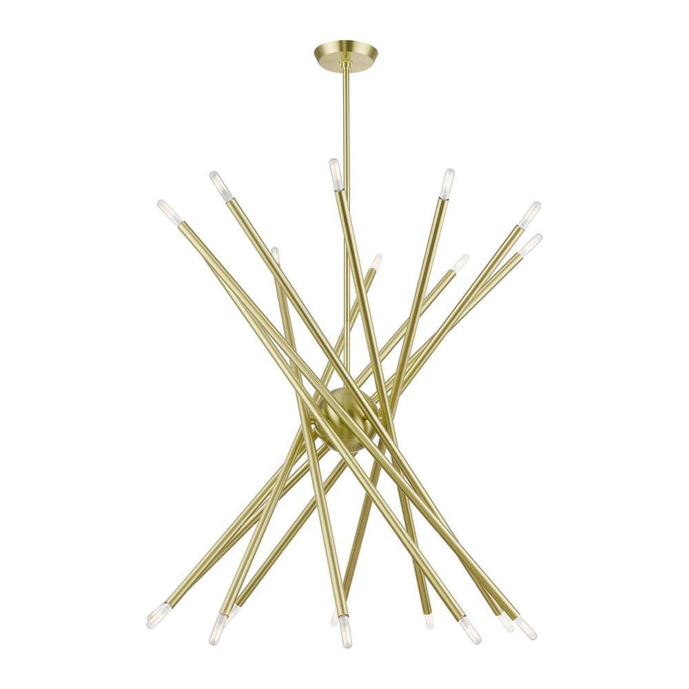 Soho Satin Brass 20-Light Asymmetrical Sputnik Chandelier