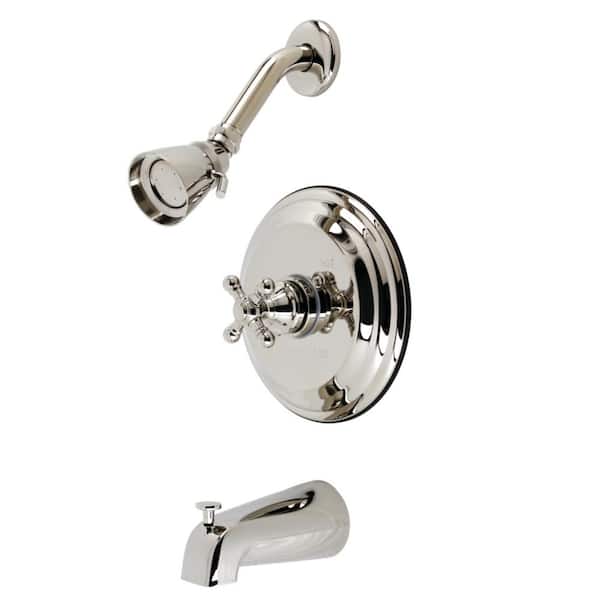 Kingston Brass Metropolitan Single Handle 1-Spray Tub and Shower Faucet 2 GPM with Corrosion Resistant in. Polished Nickel