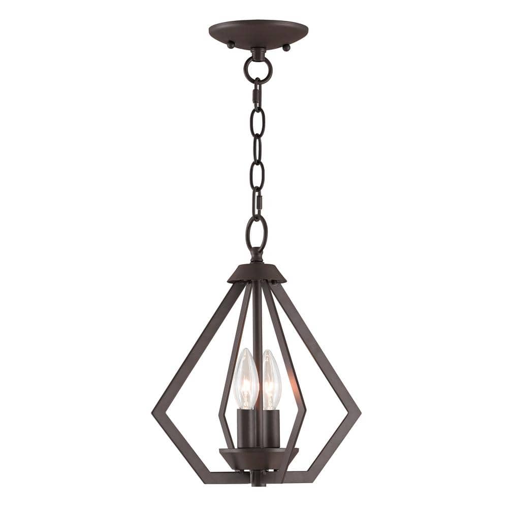 Bronze Mini 2-Light Industrial Candle Chandelier