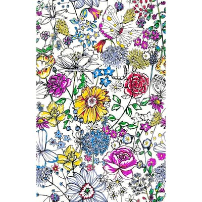 Daley 20.5 in. x 33 ft. Multicolor Line Floral Wallpaper