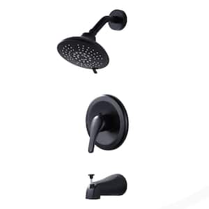 Single Handle 5-Spray Tub and Shower Faucet 1.8 GPM in. Matte Black (Valve Included)