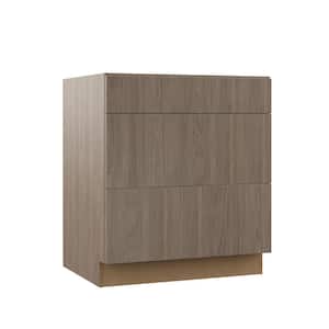 Designer Series Edgeley Assembled 30x34.5x23.75 in. Pots and Pans Drawer Base Kitchen Cabinet in Driftwood
