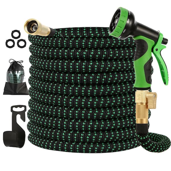 WeGuard 100 ft. Flexible Water Hose with 10 Function Nozzle Garden Water Hose Expandable Garden Hose