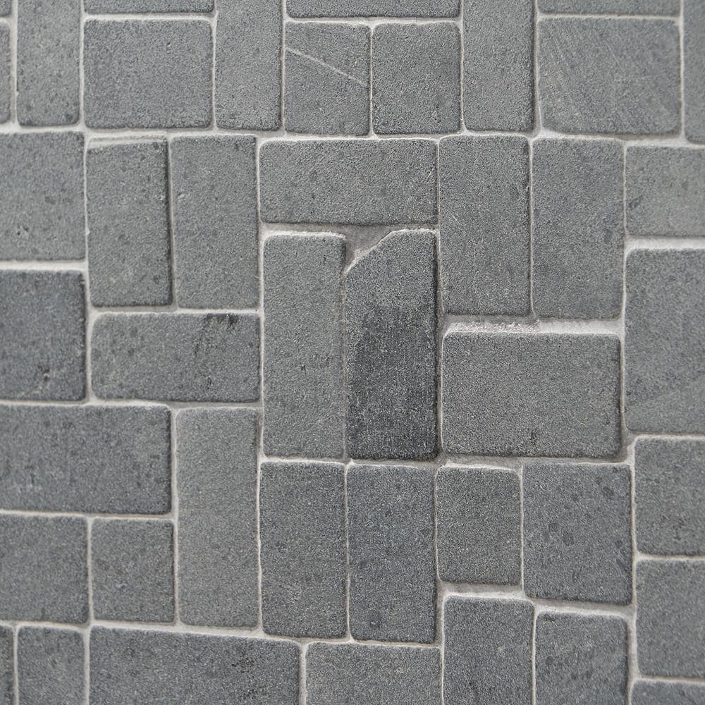 Countryside Black Lava 4 in. x 6 in. Interlocking Mosaic Floor and Wall Tile Sample -  Ivy Hill Tile, EXT3RD105029