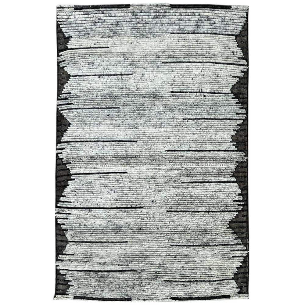 Gray 14x10 Rug EORC 10 ft. x 14 ft. Gray Hand Knotted Wool Transitional Contemporary ...