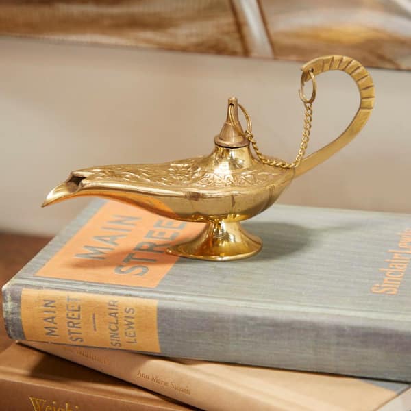 Antique Oil Lamp, Aladdin's Magical Lamp, Brass Torch, Pitcher