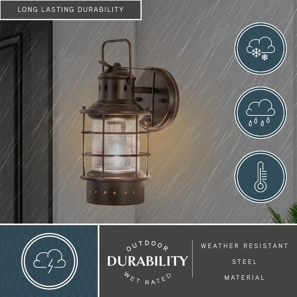 Burnished Bronze Nautical Lantern Outdoor Wall Light