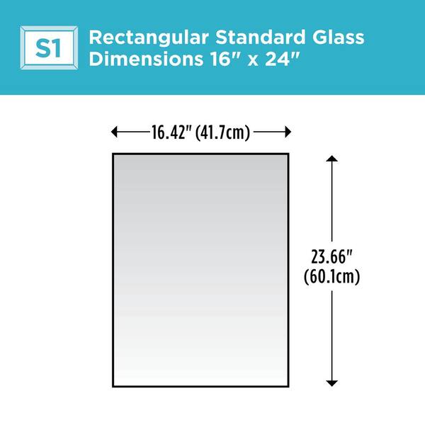 Delta 16 In W X 24 In H S1 Frameless Rectangular Standard Glass Bathroom Vanity Mirror Mirs1 Sfg R The Home Depot