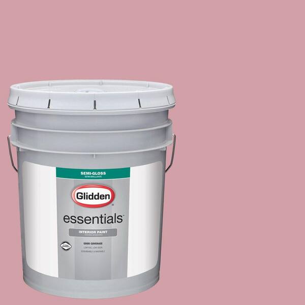 Glidden Essentials 5 gal. #HDGR19D Quartz Pink Semi-Gloss Interior Paint