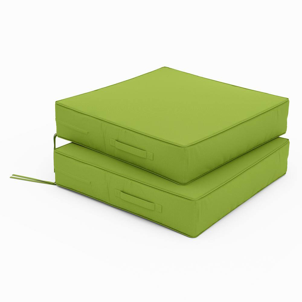 17 in. x 16 in. x 3 in. (2-Pack) Square Outdoor Patio Seating Repacement Lounge Chair Dining Seat Cushion Grass Green price history on PriceWatchPro